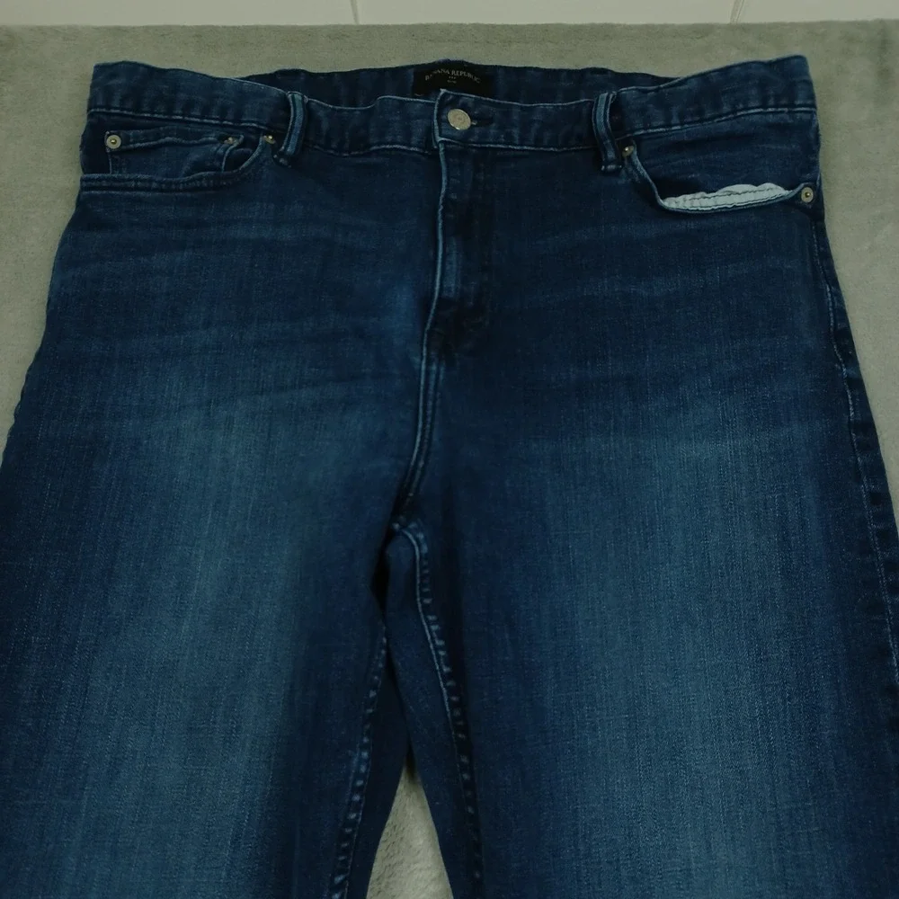 Banana Republic‎ Jeans Men 38x32 Blue Denim Slim Fit Straight Pockets Casual